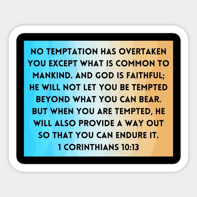 Bible Verse 1 Corinthians 10:13 Sticker by Prayingwarrior